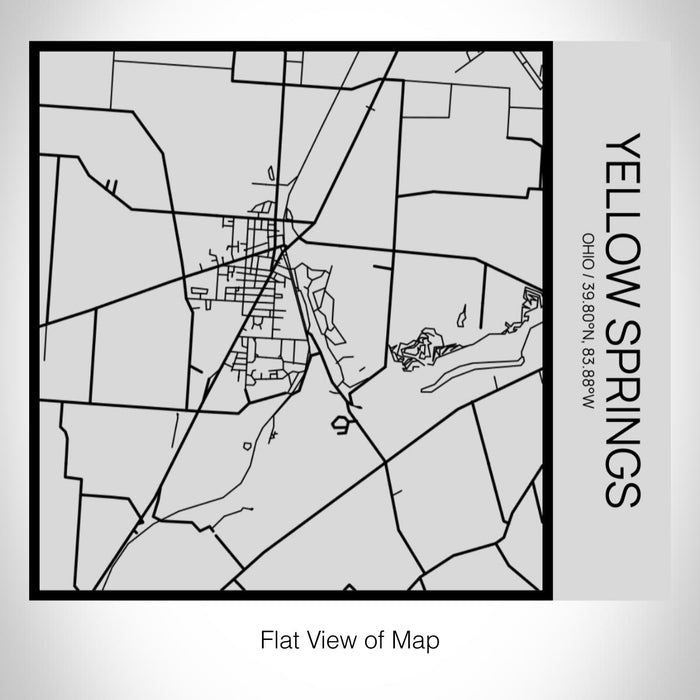 Rendered View of Yellow Springs Ohio Map on 17oz Stainless Steel Insulated Tumbler in Tactile Lines with Succulent in Background