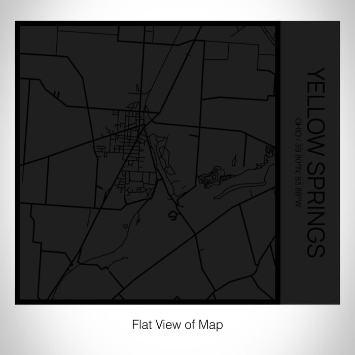 Rendered View of Yellow Springs Ohio Map on 17oz Stainless Steel Insulated Tumbler in Matte Black with Tactile Lines