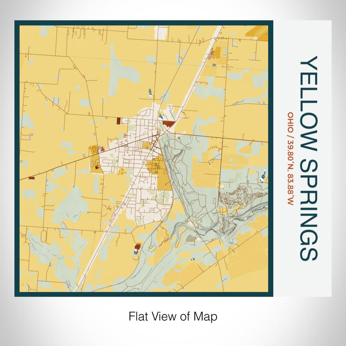Rendered View of Yellow Springs Ohio Map on 17oz Stainless Steel Insulated Tumbler in Woodblock Map Style