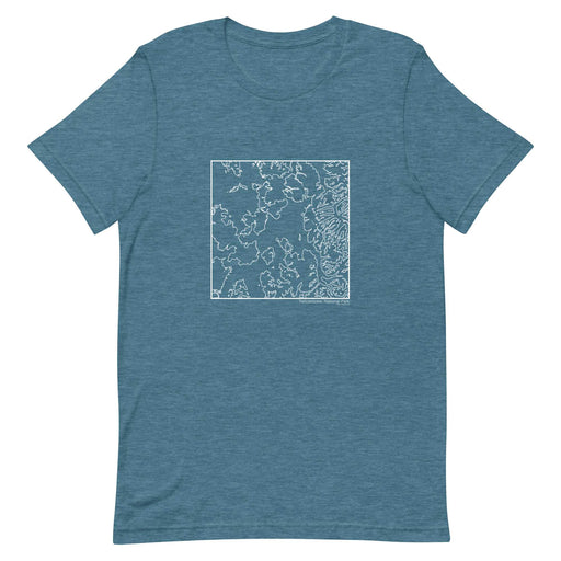 Yellowstone National Park Topographic  Map Unisex T-Shirt with City inscription in Heather Teal
