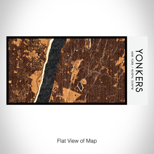 Rendered View of Yonkers New York Map on 17oz Stainless Steel Insulated Bottle with printed ember style map
