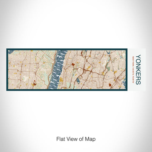 Rendered View of Yonkers New York Map on 10oz Stainless Steel Insulated Cup in Woodblock with Sliding Lid