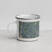 Left View Custom York Maine Map Enamel Mug in Afternoon