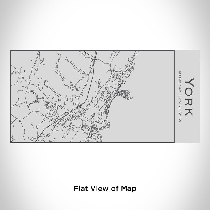 Rendered View of York Maine Map Engraving on 17oz Stainless Steel Insulated Cola Bottle