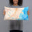 Person holding 20x12 Custom York Maine Map Throw Pillow in Watercolor