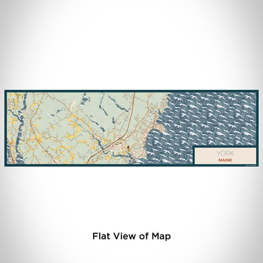 Flat View of Map Custom York Maine Map Enamel Mug in Woodblock