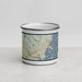 Front View Custom York Maine Map Enamel Mug in Woodblock