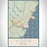 York Maine Map Print Portrait Orientation in Woodblock Style With Shaded Background