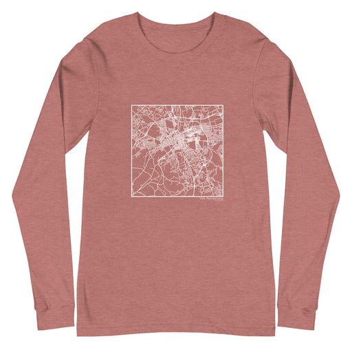 York Pennsylvania  Map Unisex Long-Sleeve T-shirt with City inscription in Heather Mauve