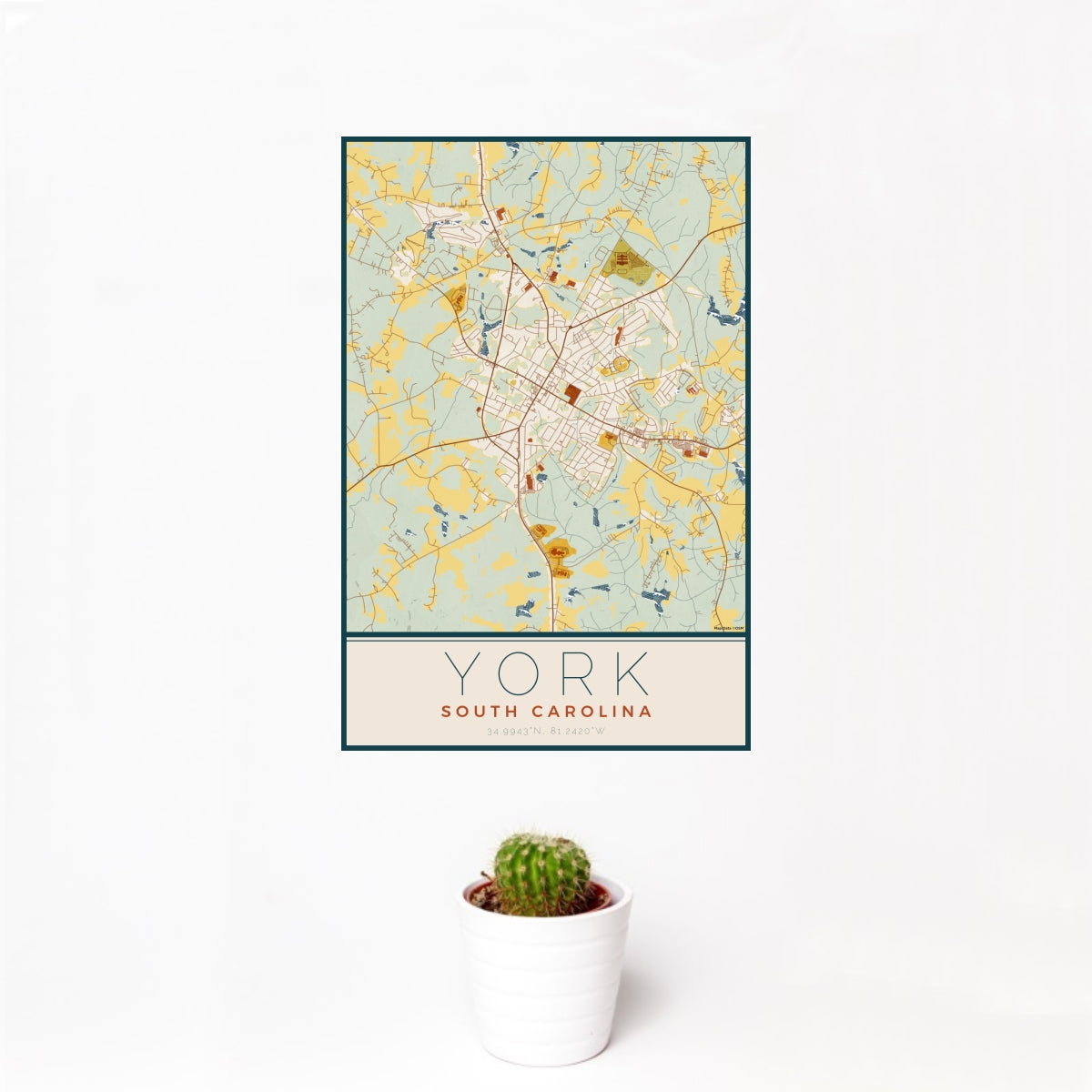 York - South Carolina Map Print in Woodblock — JACE Maps