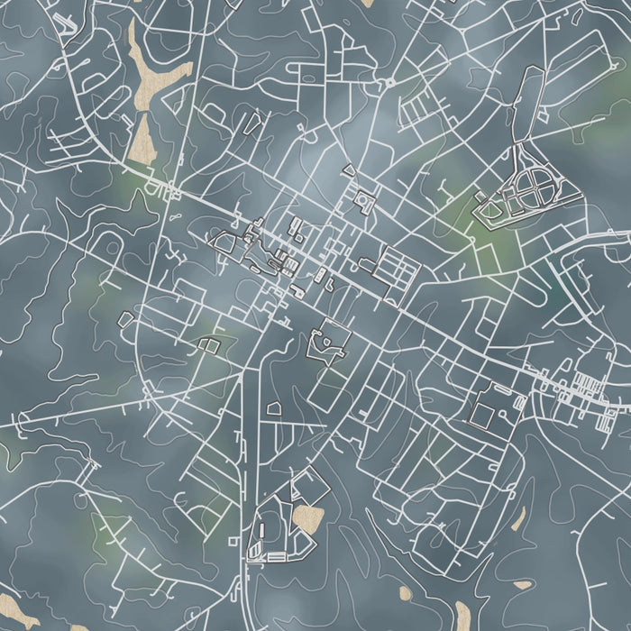 York South Carolina Map Print in Afternoon Style Zoomed In Close Up Showing Details