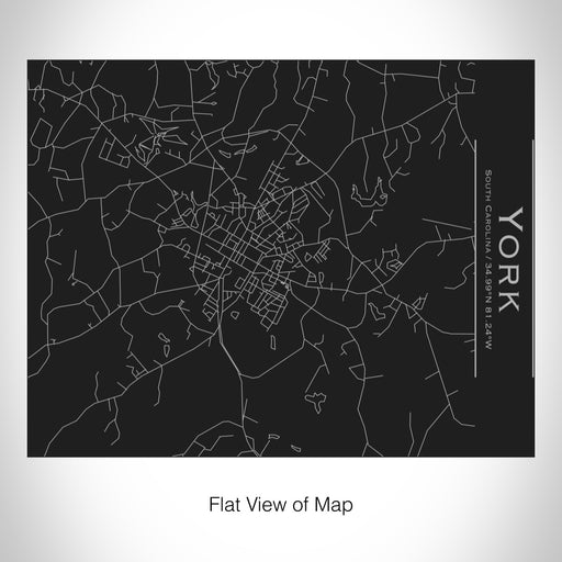 Rendered View of York South Carolina Map on 20oz Stainless Steel Insulated Bottle with Bamboo Top in Black