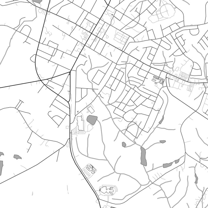 York South Carolina Map Print in Classic Style Zoomed In Close Up Showing Details