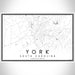York South Carolina Map Print Landscape Orientation in Classic Style With Shaded Background