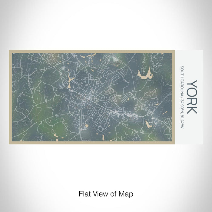 Rendered View of York South Carolina Map on 17oz Stainless Steel Insulated Bottle with printed afternoon style map