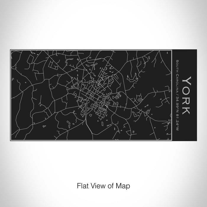 Rendered View of York South Carolina Map on 17oz Stainless Steel Insulated Cola Bottle in Black