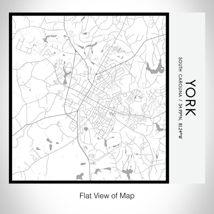 Rendered View of York South Carolina Map on 17oz Stainless Steel Insulated Tumbler in Classic Map Style