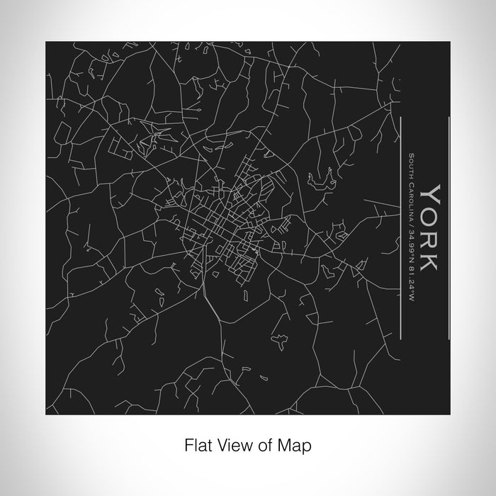 Rendered View of York South Carolina Map on 17oz Stainless Steel Insulated Tumbler in Black
