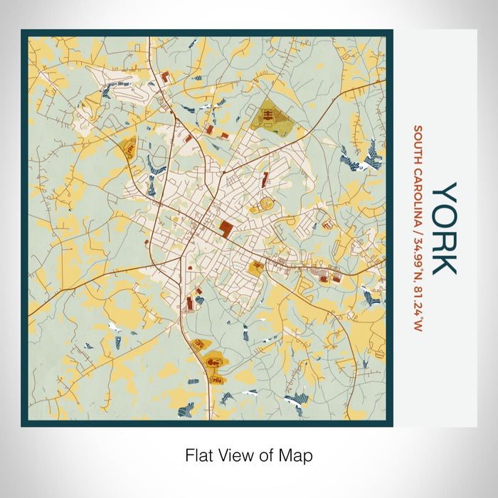 Rendered View of York South Carolina Map on 17oz Stainless Steel Insulated Tumbler in Woodblock Map Style