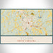York South Carolina Map Print Landscape Orientation in Woodblock Style With Shaded Background