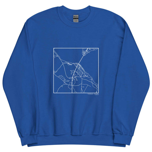 Yorktown Virginia  Map Unisex Crewneck Sweater with City inscription in Royal Blue