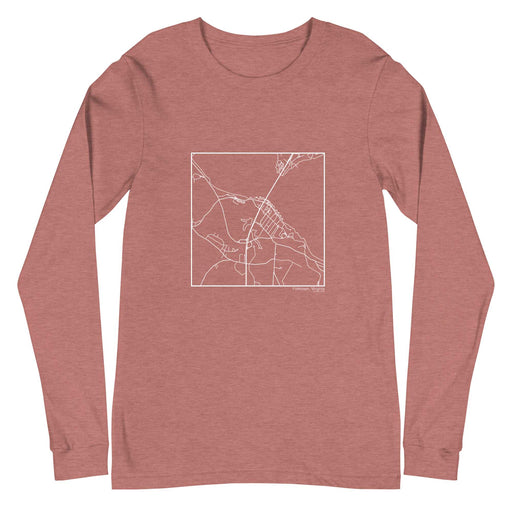 Yorktown Virginia  Map Unisex Long-Sleeve T-shirt with City inscription in Heather Mauve