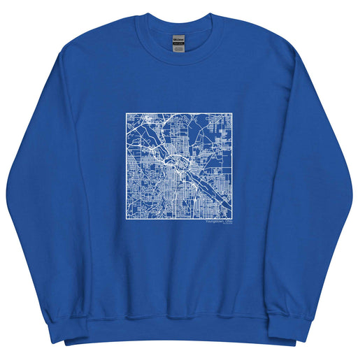 Youngstown Ohio  Map Unisex Crewneck Sweater with City inscription in Royal Blue
