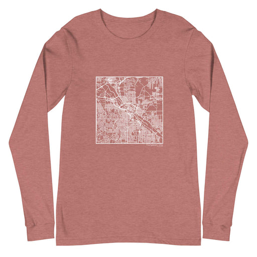 Youngstown Ohio  Map Unisex Long-Sleeve T-shirt with City inscription in Heather Mauve