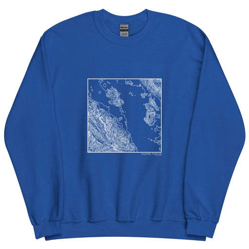 Yountville California Topographic  Map Unisex Crewneck Sweater with City inscription in Royal Blue