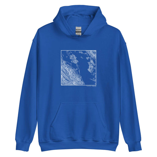 Yountville California Topographic  Map Unisex Hoodie Sweater with City inscription in Royal Blue