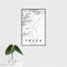 16x24 Yreka California Map Print Portrait Orientation in Classic Style With Tropical Plant Leaves in Water