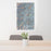 24x36 Yreka California Map Print Portrait Orientation in Afternoon Style Behind 2 Chairs Table and Potted Plant