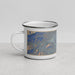 Left View Custom Yreka California Map Enamel Mug in Afternoon