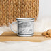 Left View Custom Yreka California Map Enamel Mug in Classic on Table Top