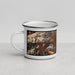 Left View Custom Yreka California Map Enamel Mug in Ember