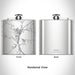 Rendered View of Yreka California Map Engraving on 6oz Stainless Steel Flask