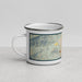 Left View Custom Yreka California Map Enamel Mug in Woodblock