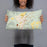 Person holding 20x12 Custom Yreka California Map Throw Pillow in Woodblock