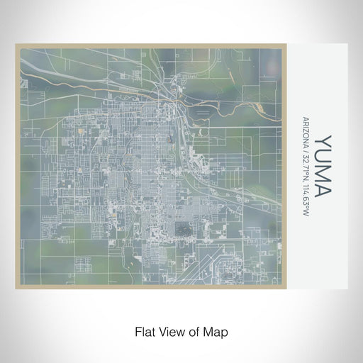 Rendered View of Yuma Arizona Map on 20oz Stainless Steel Insulated Bottle with Bamboo Top with printed afternoon style map