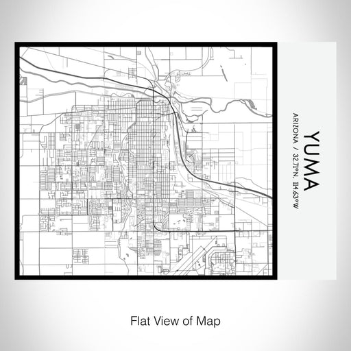 Rendered View of Yuma Arizona Map on 20oz Stainless Steel Insulated Bottle with Bamboo Top with printed classic style map