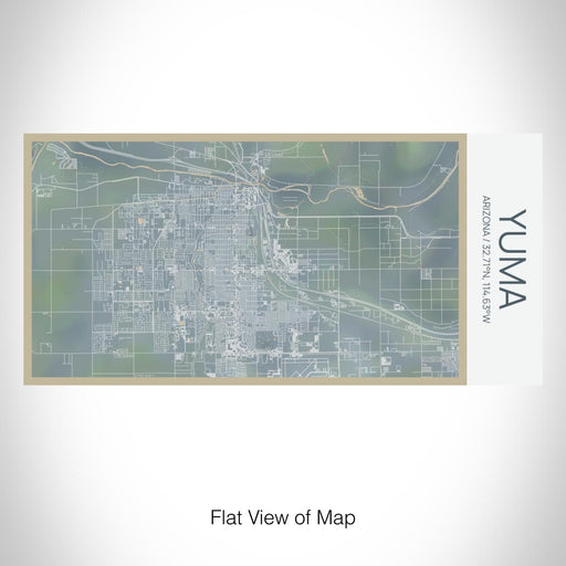 Rendered View of Yuma Arizona Map on 17oz Stainless Steel Insulated Bottle with printed afternoon style map