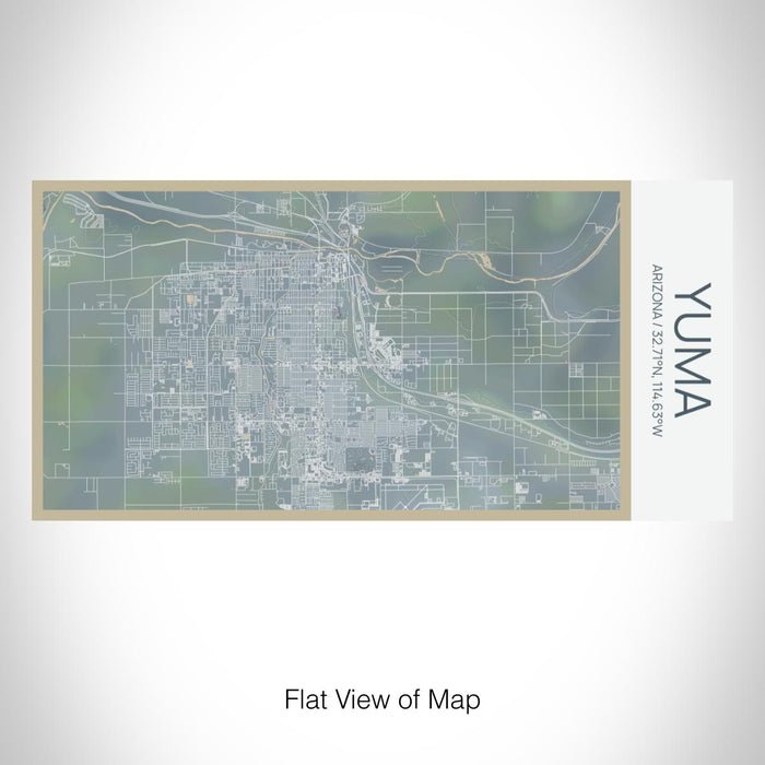 Rendered View of Yuma Arizona Map on 17oz Stainless Steel Insulated Bottle with printed afternoon style map
