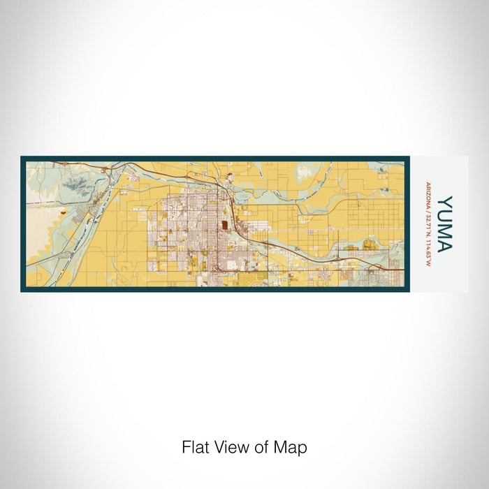 Rendered View of Yuma Arizona Map on 10oz Stainless Steel Insulated Cup in Woodblock with Sliding Lid