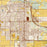 Yuma Arizona Map Print in Woodblock Style Zoomed In Close Up Showing Details