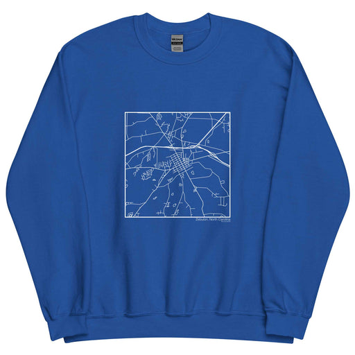 Zebulon North Carolina  Map Unisex Crewneck Sweater with City inscription in Royal Blue