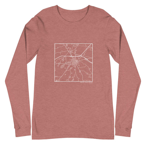Zebulon North Carolina  Map Unisex Long-Sleeve T-shirt with City inscription in Heather Mauve