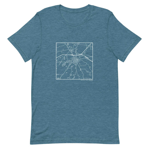 Zebulon North Carolina  Map Unisex T-Shirt with City inscription in Heather Teal