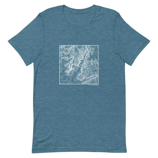 Zion National Park Topographic  Map Unisex T-Shirt with City inscription in Heather Teal