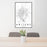 24x36 Abilene Texas Map Print Portrait Orientation in Classic Style Behind 2 Chairs Table and Potted Plant