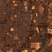 Abilene Texas Map Print in Ember Style Zoomed In Close Up Showing Details